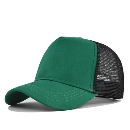 Customized Logo Hard Top 5 Panels Mesh Baseball Cap For Men Women