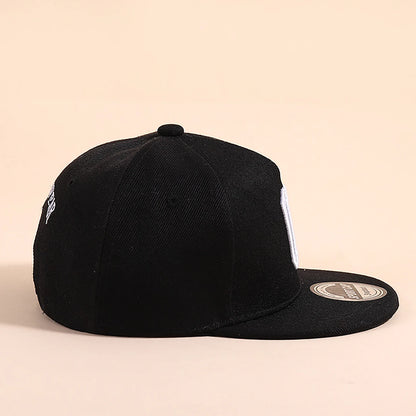 Kids Snapback Cap Embroidered Letter Flat Brim Baseball Hat For Children Boy Girl Solid Color Summer Sun Hats
