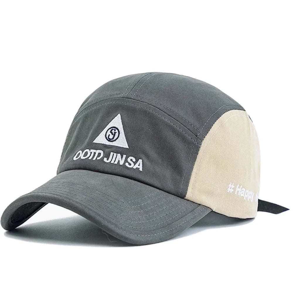 Unisex Camp Cap Fashion Happy Time Embroidery Summer Baseball Cap For Men Women