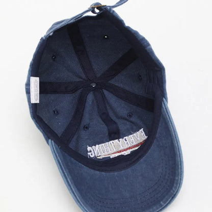 Retro Letter Embroidery Baseball Cap Children Washed Cotton Hat Korean Solid Color Kids Boy Girl Peaked Caps