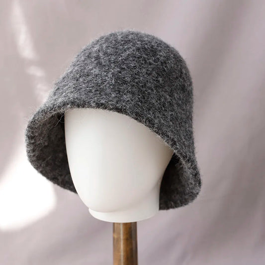 New Autumn Winter Wool Bucket Hat Women Fashion Vintage Fisherman Hats