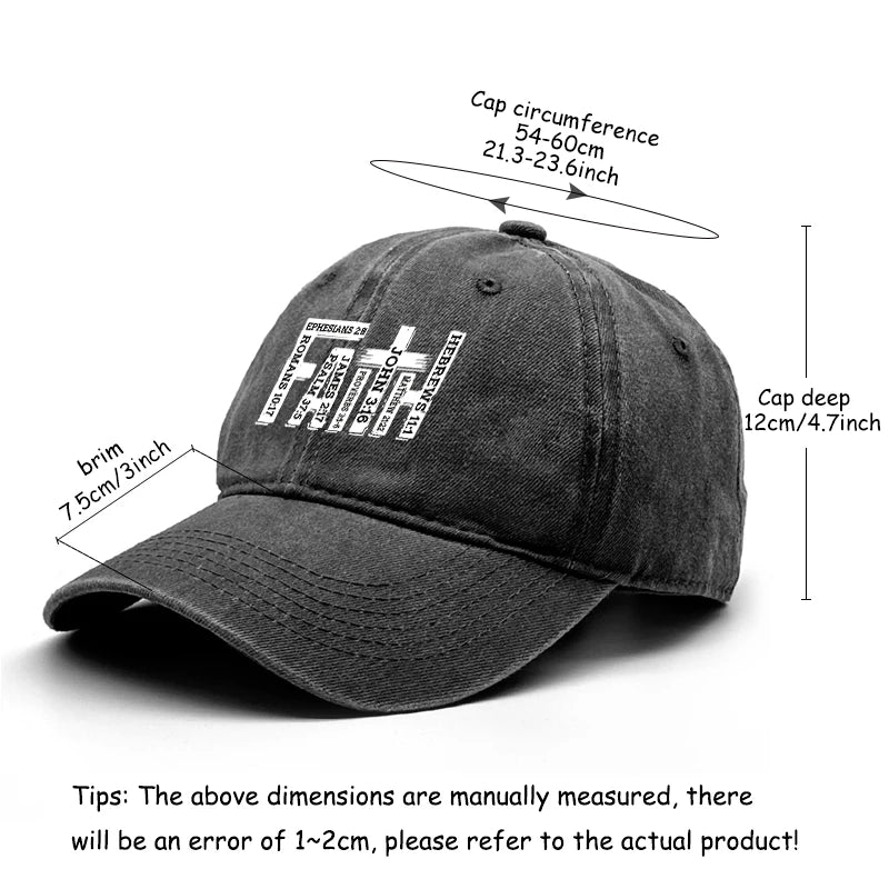 Baseball Cap Black White Printed Adjustable Snapback Bible Cap