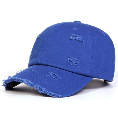 Unisex Ripped Denim Washed Baseball Caps Spring Autumn