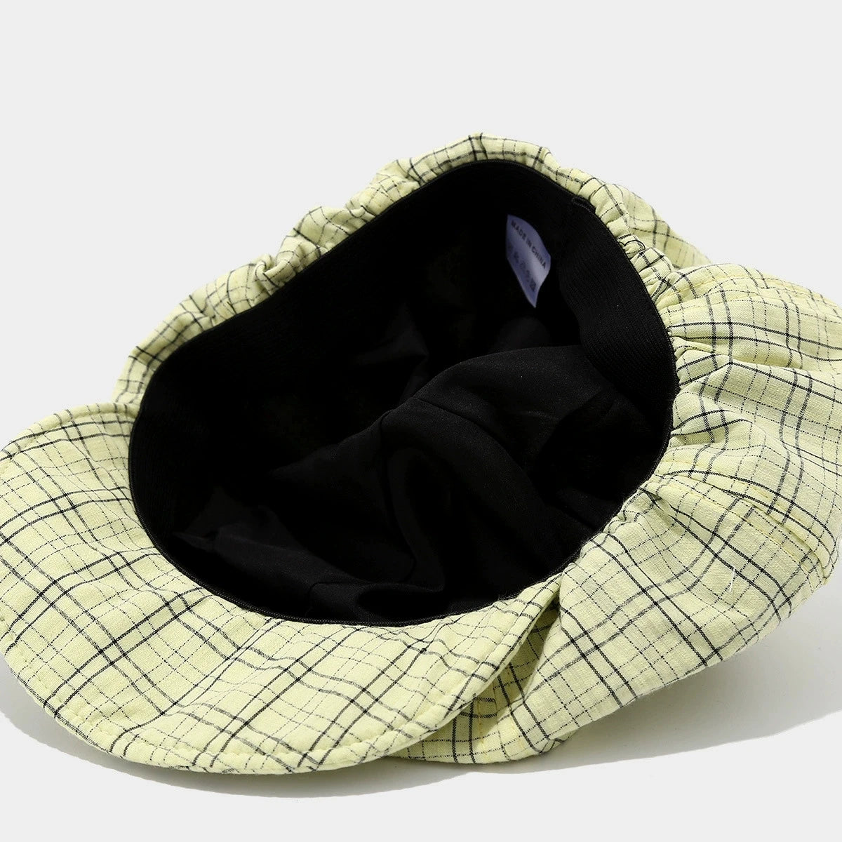 New Korean Plaid Soft Beret Hat Women's Cotton Newsboy Octagonal Hat