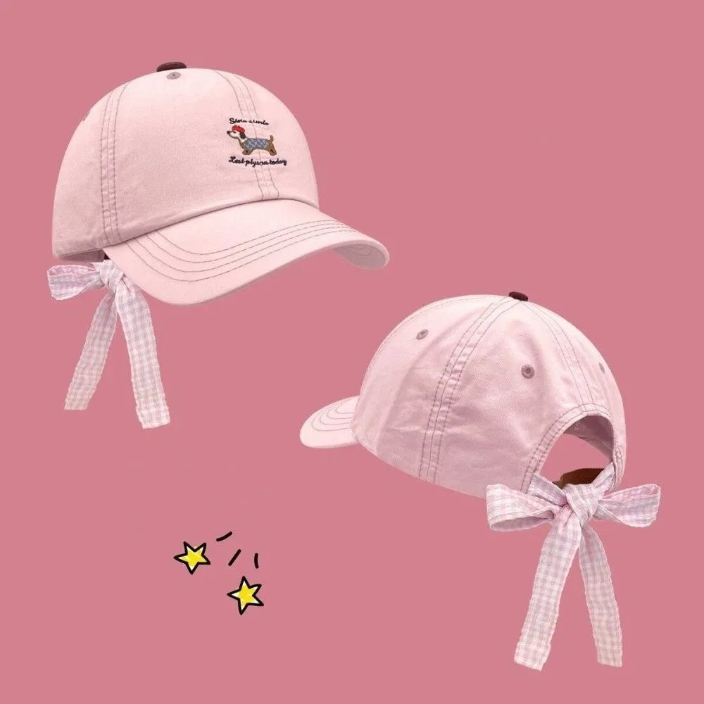 New Breathable Baseball Cap Bow Tie Sun Protection Duckbill Hat