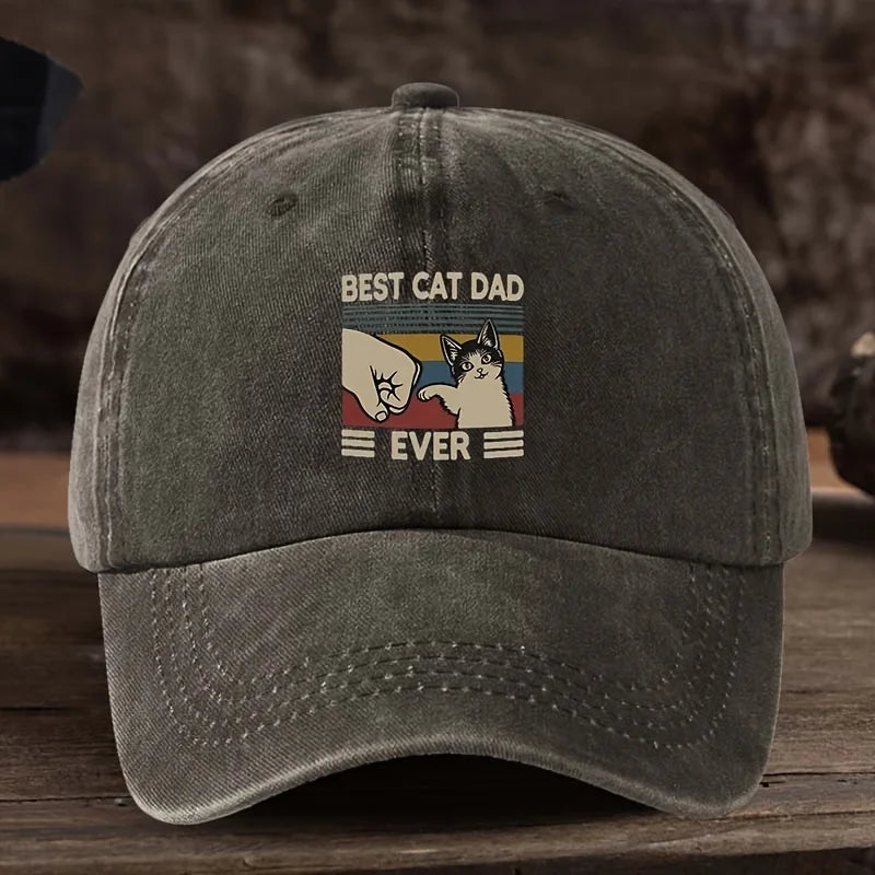 Best Cat Dad Hat with Claw Print and Cat Pattern Buckle Design Suitable for Outdoor Activities, Travel, Fun Styling
