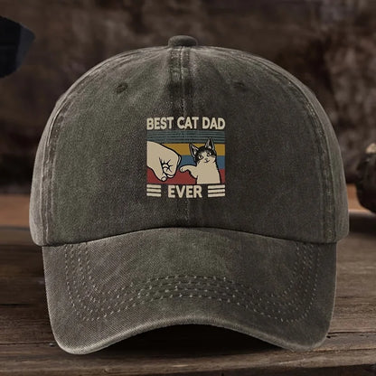 Best Cat Dad Hat with Claw Print and Cat Pattern Buckle Design Suitable for Outdoor Activities, Travel, Fun Styling