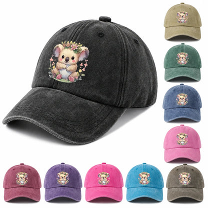 Cute Cartoon Animal Character Baseball Cap Vintage Washed Adjustable Unisex Dad Hat Everyday Gift