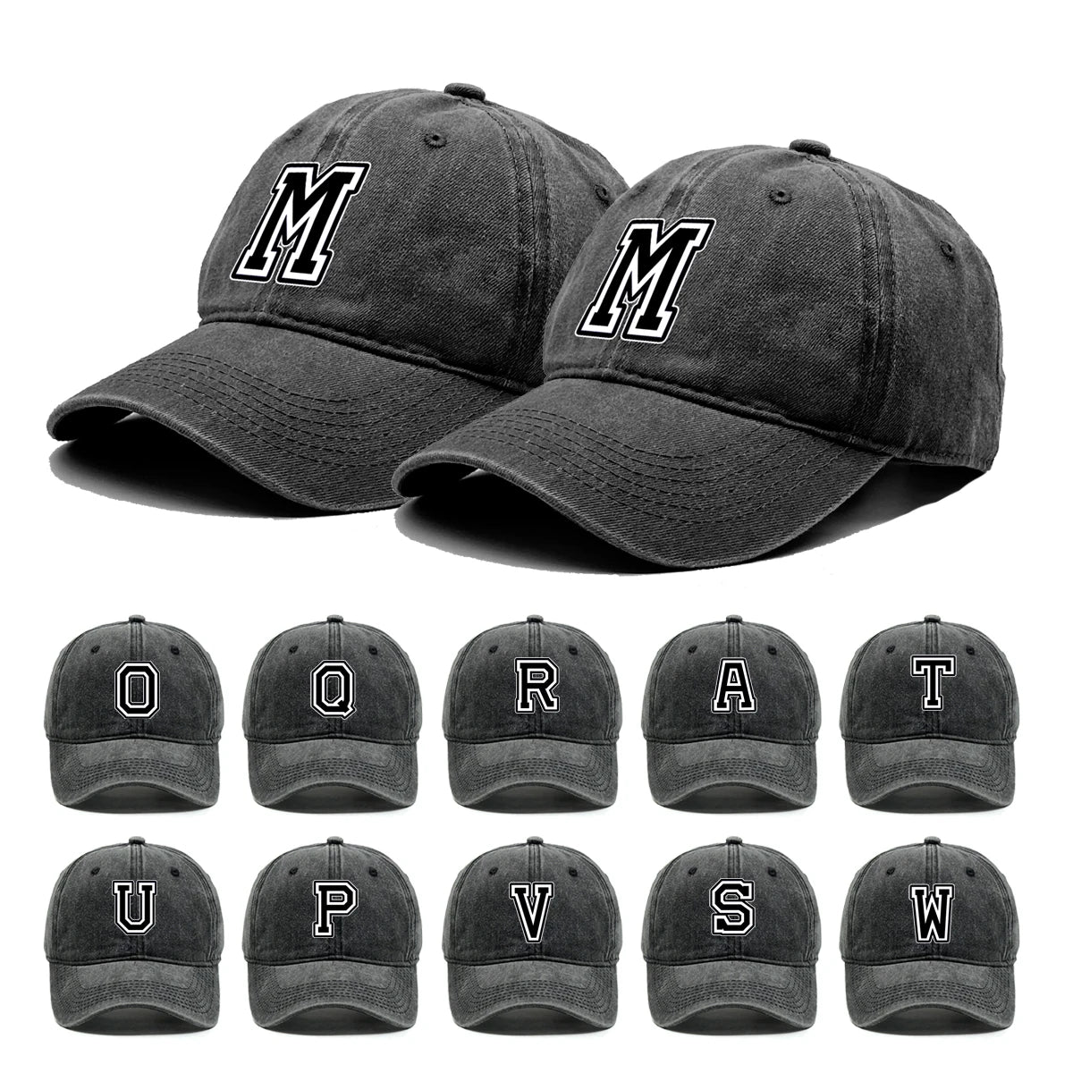 Popular Letters Print Baseball Caps Black Hat Gift Golf Dad Hat
