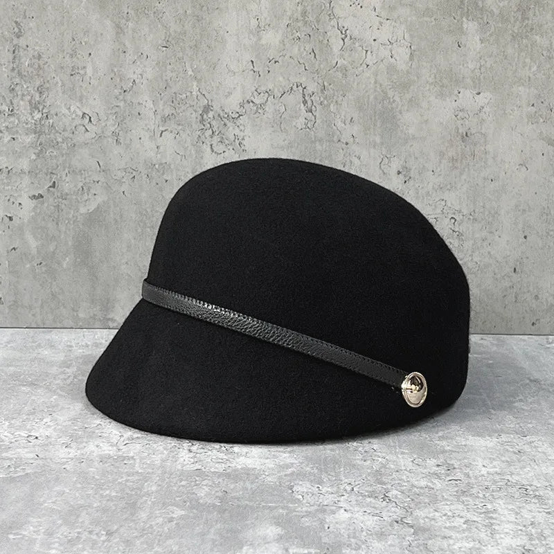 Autumn/Winter 100% Wool Hat For Women Soft Felt Hat - British Retro French