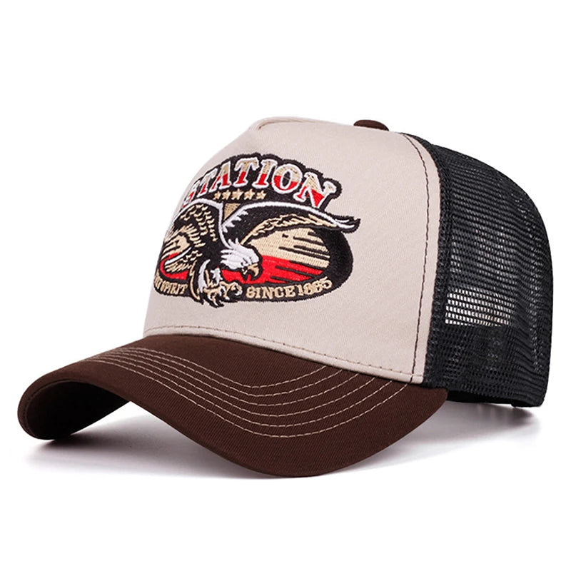 Fashion Webhat Station Five Star Eagle Truck Hat Outdoor Daily Sunshade Hat Male Female