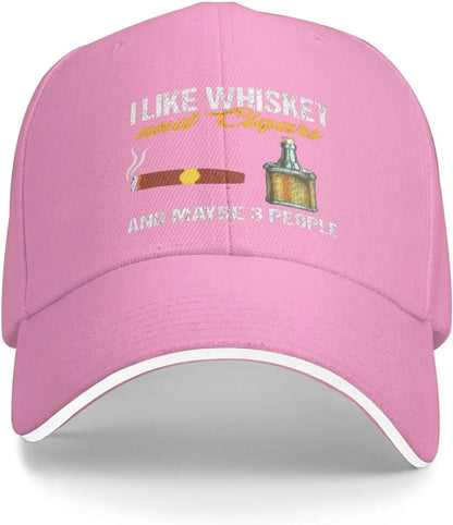 I Like Whiskey and Cigars and Maybe 3 People Baseball Cap
