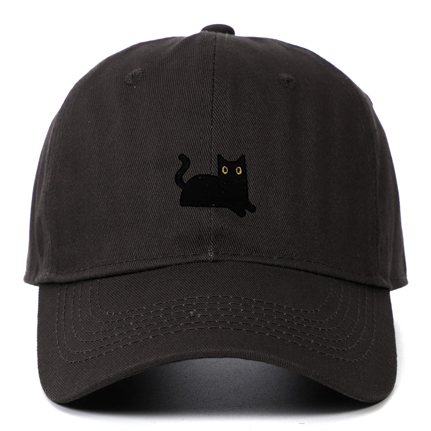 Cute Cat Embroidery Soft Top Baseball Cap Men and Women Summer
