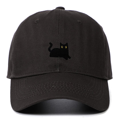Cute Cat Embroidery Soft Top Baseball Cap Men and Women Summer
