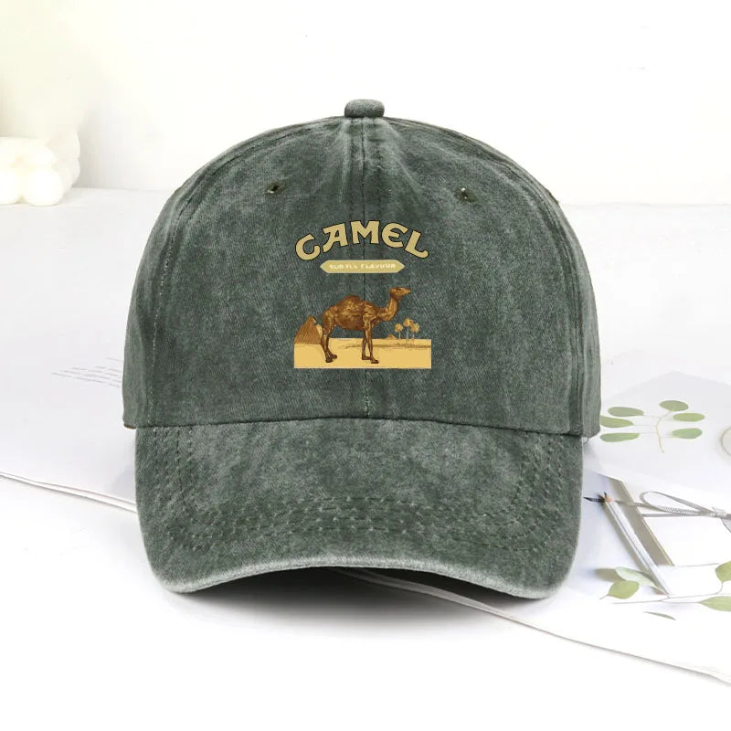 Camel Print Baseball Cap Classic Minimalist Retro Style Breathable Soft Fabric Perfect Daily Wear Adjustable