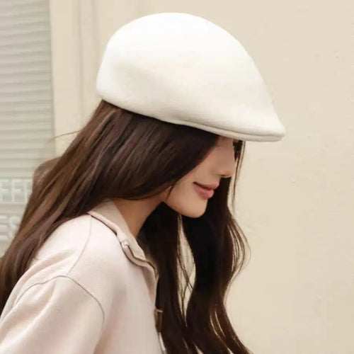 Winter High Quality Thick Wool Felt Classic Forward Cap