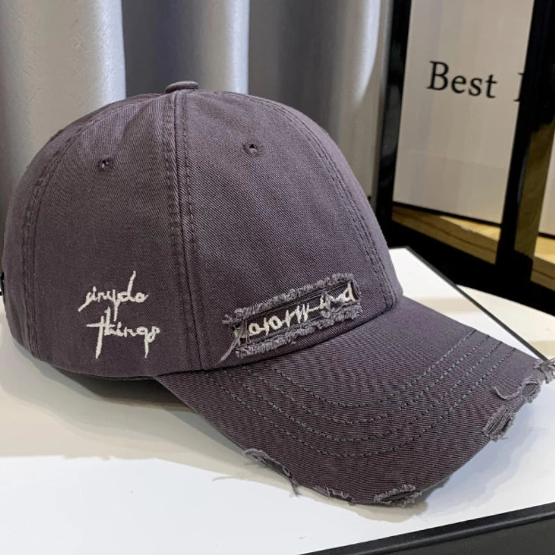 Celebrity Fashion Embroidery Hole Sunscreen Baseball Cap Women