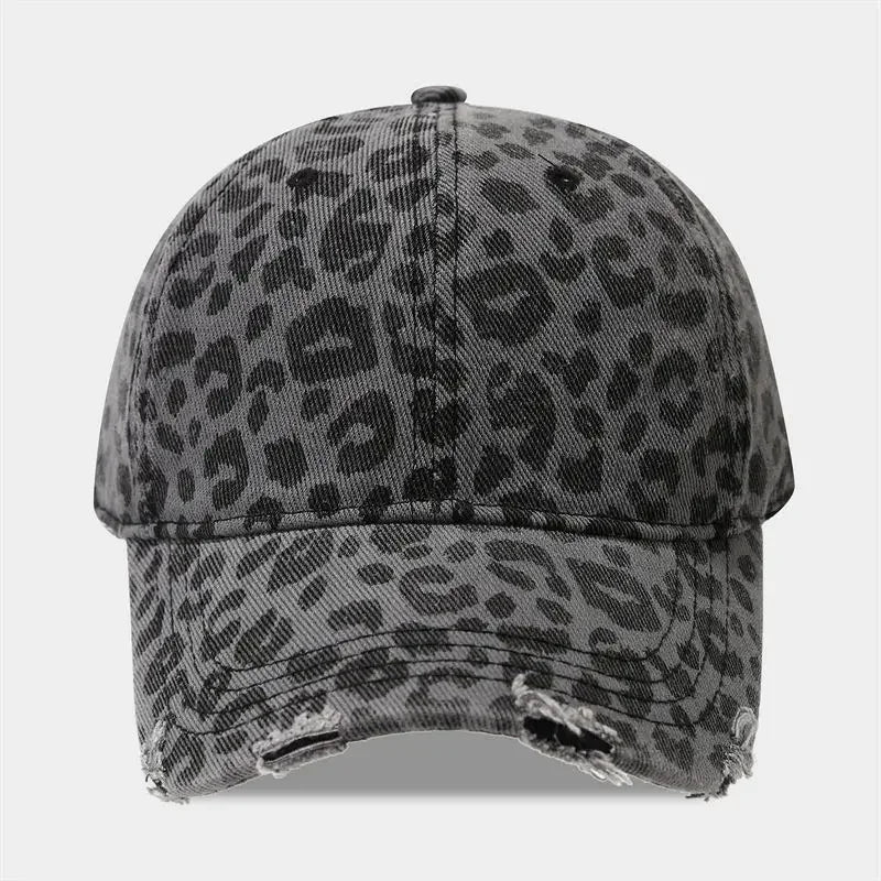 Spring Polyester Leopard Print Casquette Baseball Cap