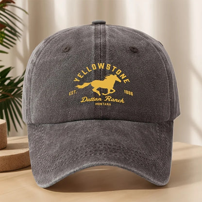 Yellowstone Horse Print Baseball Cap, Classic Retro Duckbill Cap