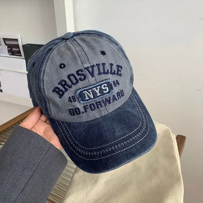 Retro Embroidery Letter Baseball Caps for Men Women Spring Summer
