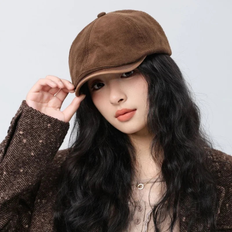 Vintage Style Forward Cap Y2k High Street Beret Hats
