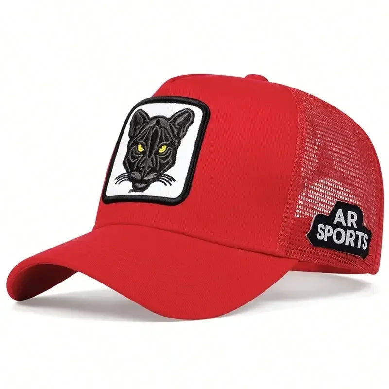 Unisex Panther Embroidery Baseball Net Caps Spring and Summer