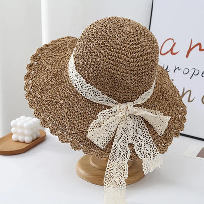 New Summer Beach Hat For Women Popular Wide Brim Straw Bucket Hat