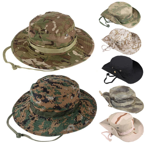 Camouflage Tactical Boonie Hats Camping Climbing Bucket Sniper Hat Men