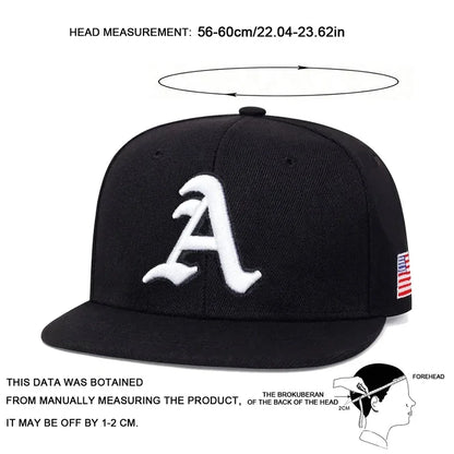 Unisex Gothic A Letter American Flag Embroidery Hip-Hop Hats