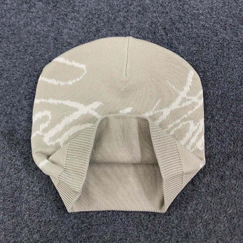 Warm Jacquard Letter Knitted Woolen Hat For Men And Women Autumn Winter