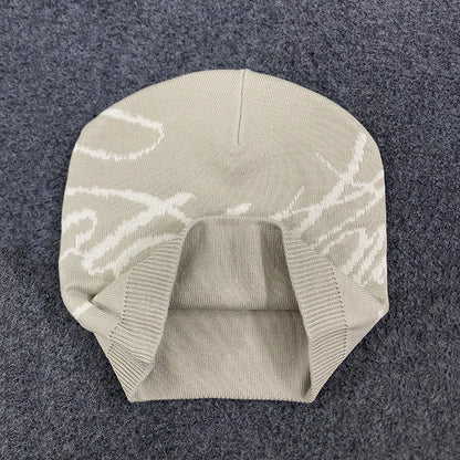 Warm Jacquard Letter Knitted Woolen Hat For Men And Women Autumn Winter