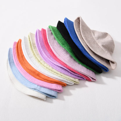 Simple Terry Cloth Towel Bucket Hat Spring Autumn