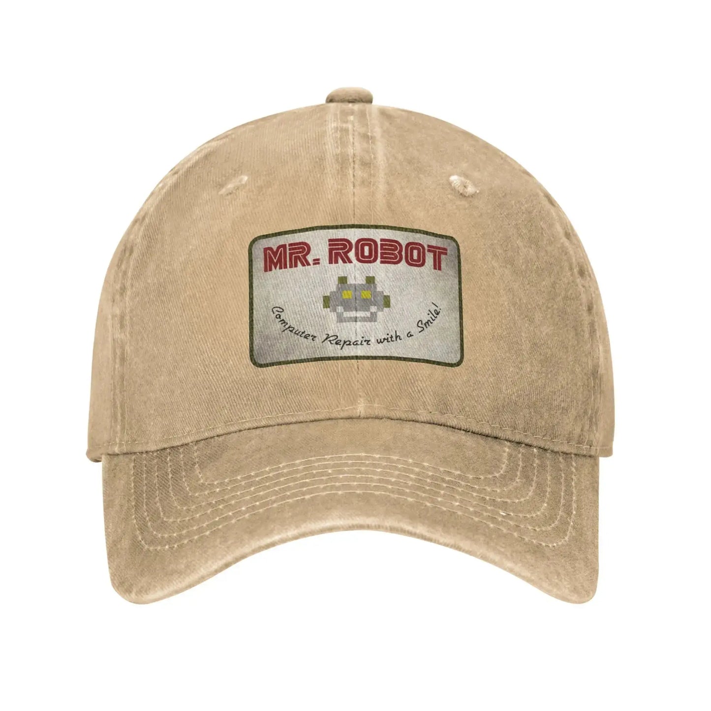 Computer With Sourires Anime Funny Mr Robot Custom Retro Cowboy Washed Baseball Caps