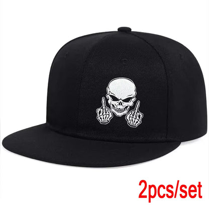 Unisex Skeleton Finger Embroidery Hip-Hop Hats Spring Autumn
