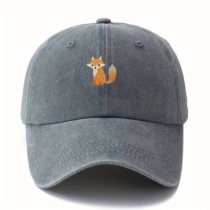 Cute Fox Pattern Printed Baseball Cap for Daily Casual Fashion Suitable for Men and Women