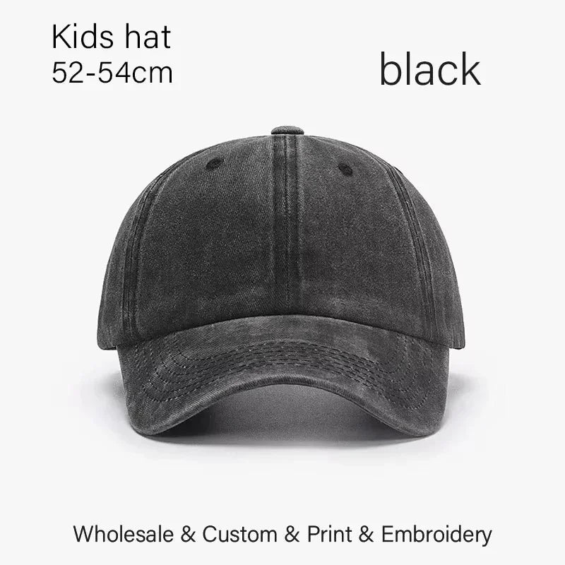 Kids Baseball Cap Retro DIY Design Letter Embroidery Hat