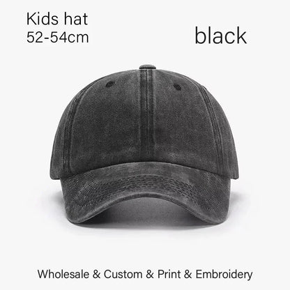 Kids Baseball Cap Retro DIY Design Letter Embroidery Hat