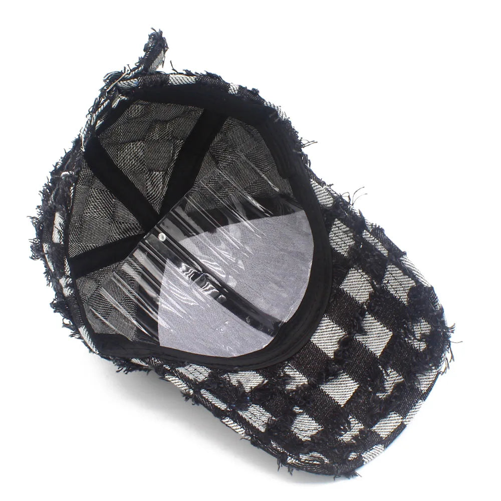 Plaid Baseball Cap Men Women Outdoor Sport Caps