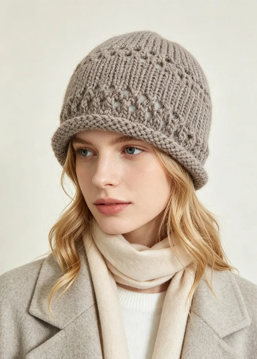 Winter Wool Knitted Beanies Cap for Women Autumn Winter Warm Slouchy Hat
