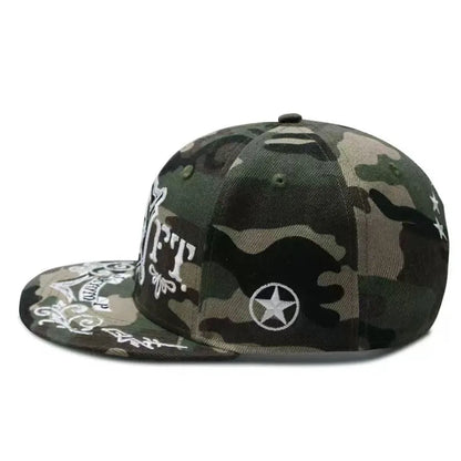 2026 Camouflage Skull Embroidery Snapback Hat