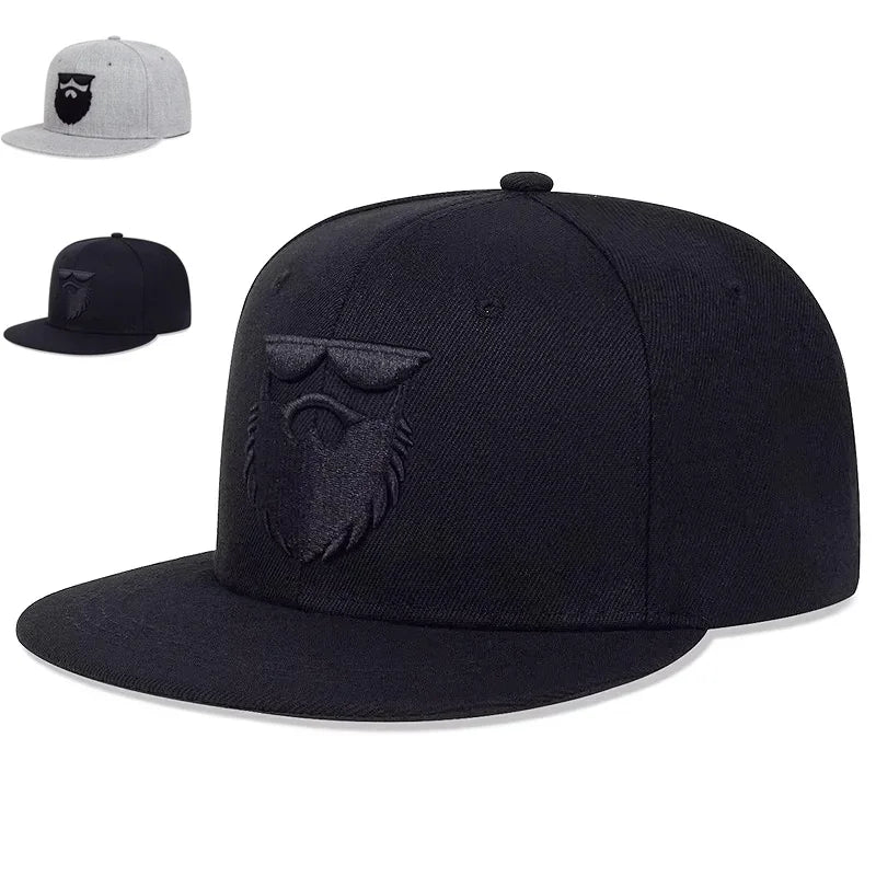 Unisex Beard Old Men Embroidery Hip-Hop Hats Spring Autumn