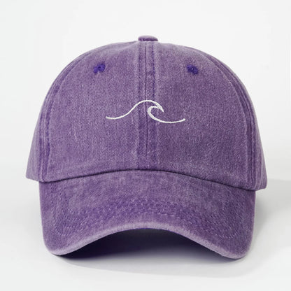 Simple Wave Ripple Embroidery Baseball Cap