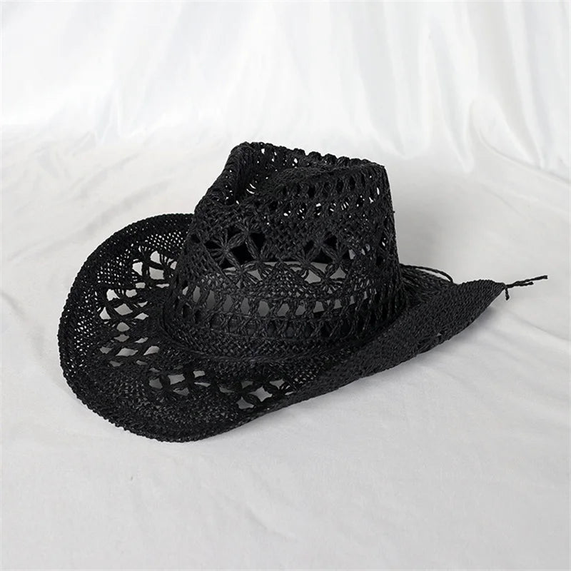 Vintage Summer Beach Bohemian Straw Hat Shell Women Men