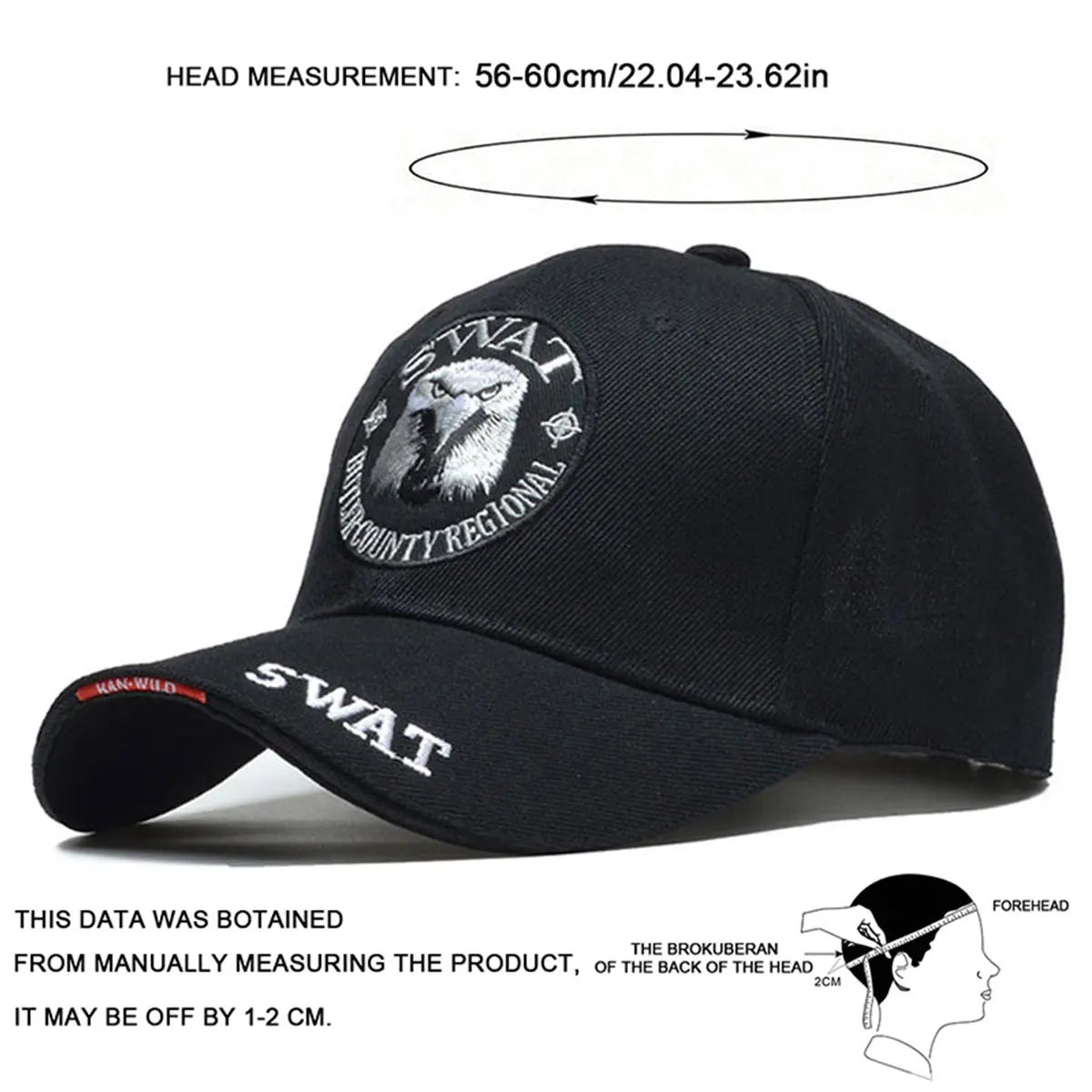 1piece Unisex SWAT Eagle Embroidered Baseball Cap