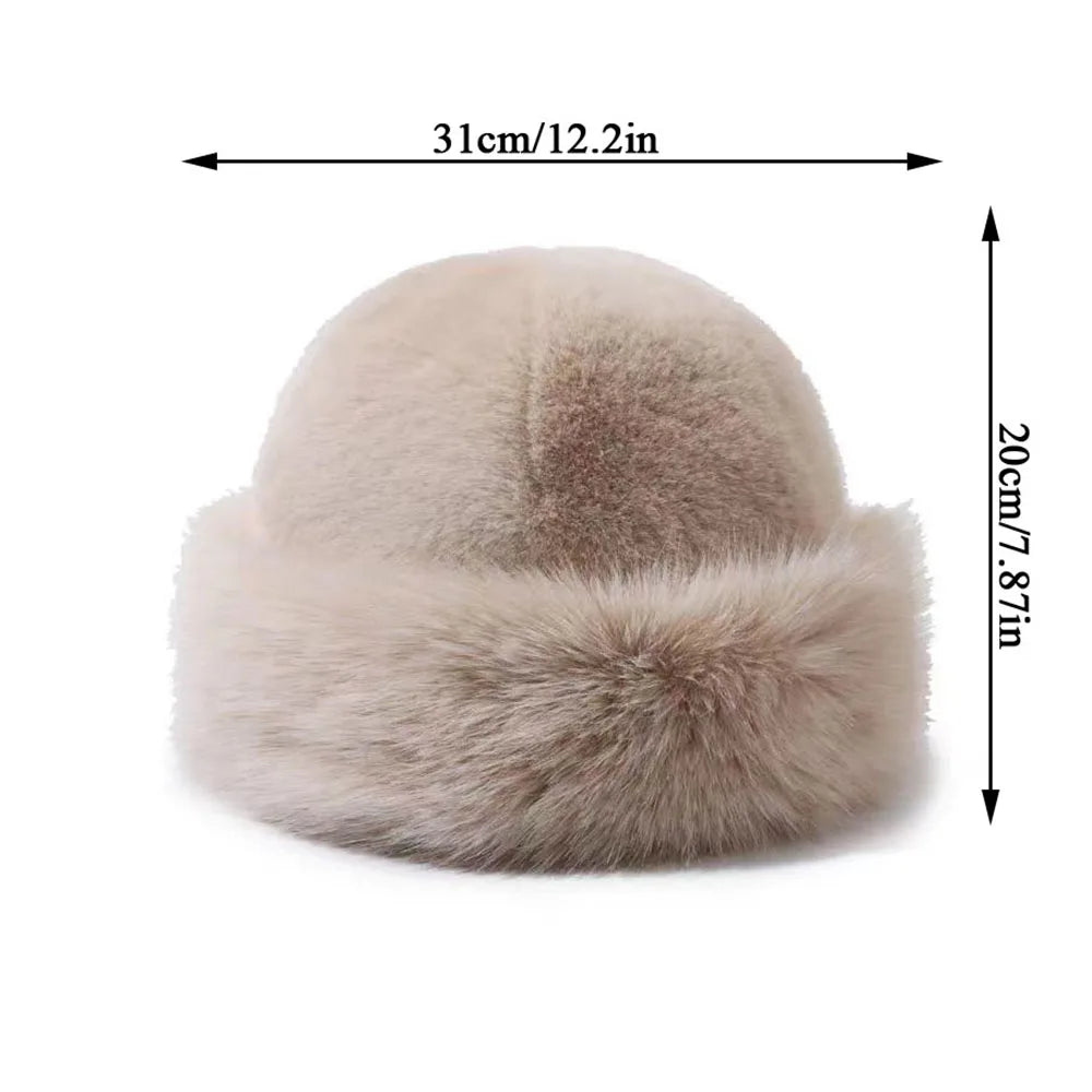 Fluffy Fur Bucket Hat For Women Plush Fisherman Hat