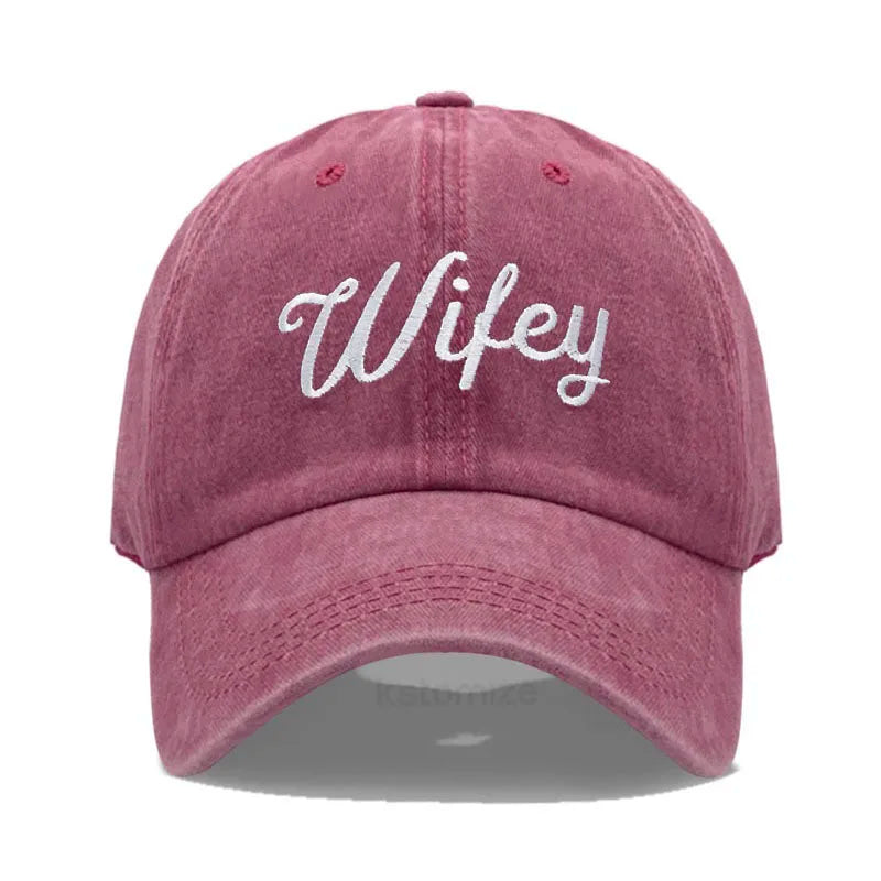 Embroidered Wifey & Hubby Hat Soft Cotton