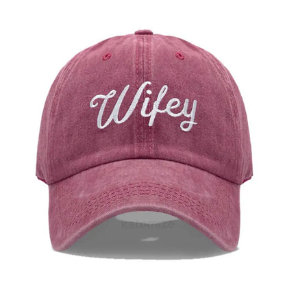 Embroidered Wifey & Hubby Hat Soft Cotton
