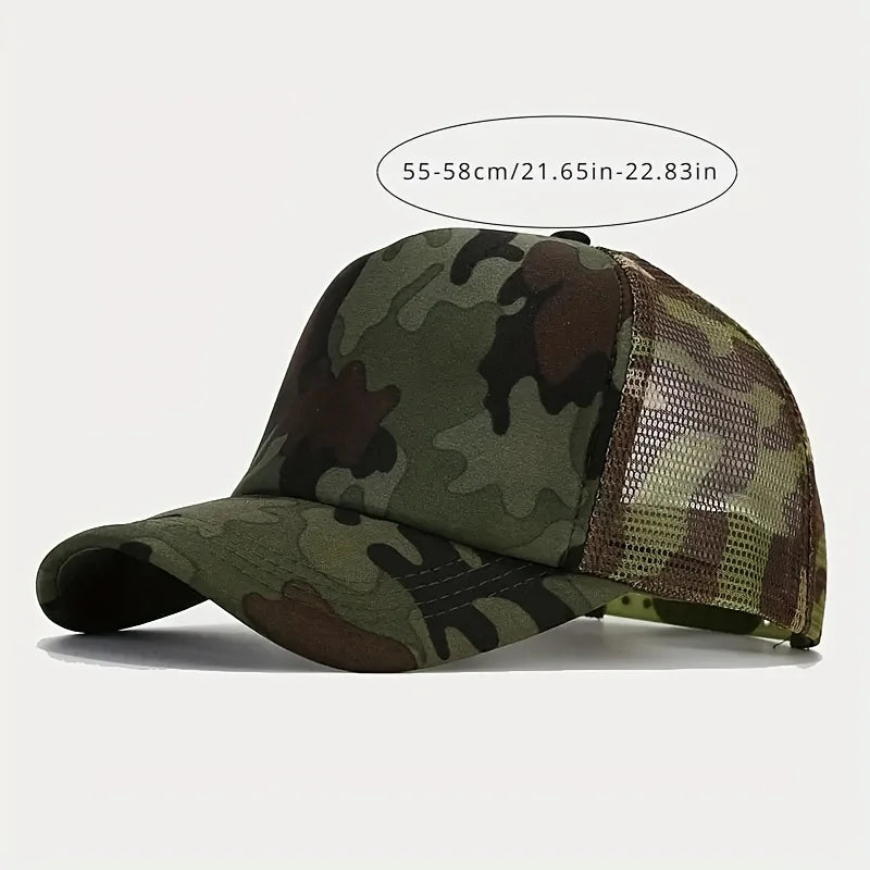 Camouflage Breathable Mesh Truck Driver Baseball Hat Men's And Women's Fashion