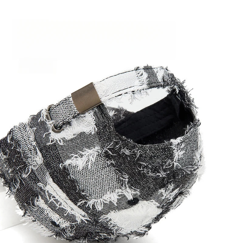 Harajuku Distressed Patchwork Baseball Cap