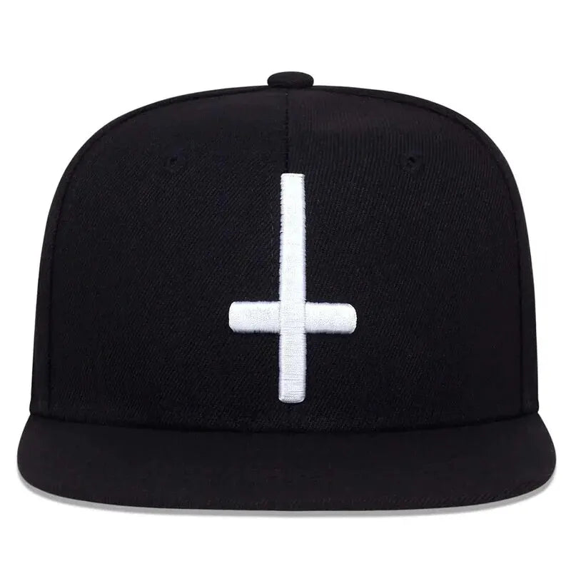 Unisex Flat Cross Embroidery Hip-Hop Hats
